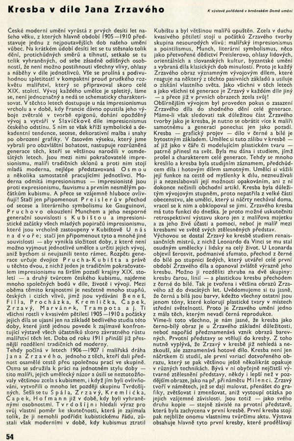 Z časopisu: Blok, časopis pro umění, ročník II, číslo 4, Brno 1948, Informace o kulturní práci, s. 54